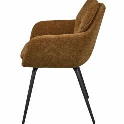 Eetkamerstoel Runa Chenille - Bruin/Geel - Loft24.nl