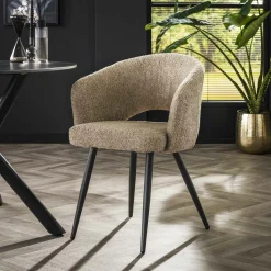 Eetkamerstoel Salon - Bouclé zand (Showmodel) - Loft24.nl