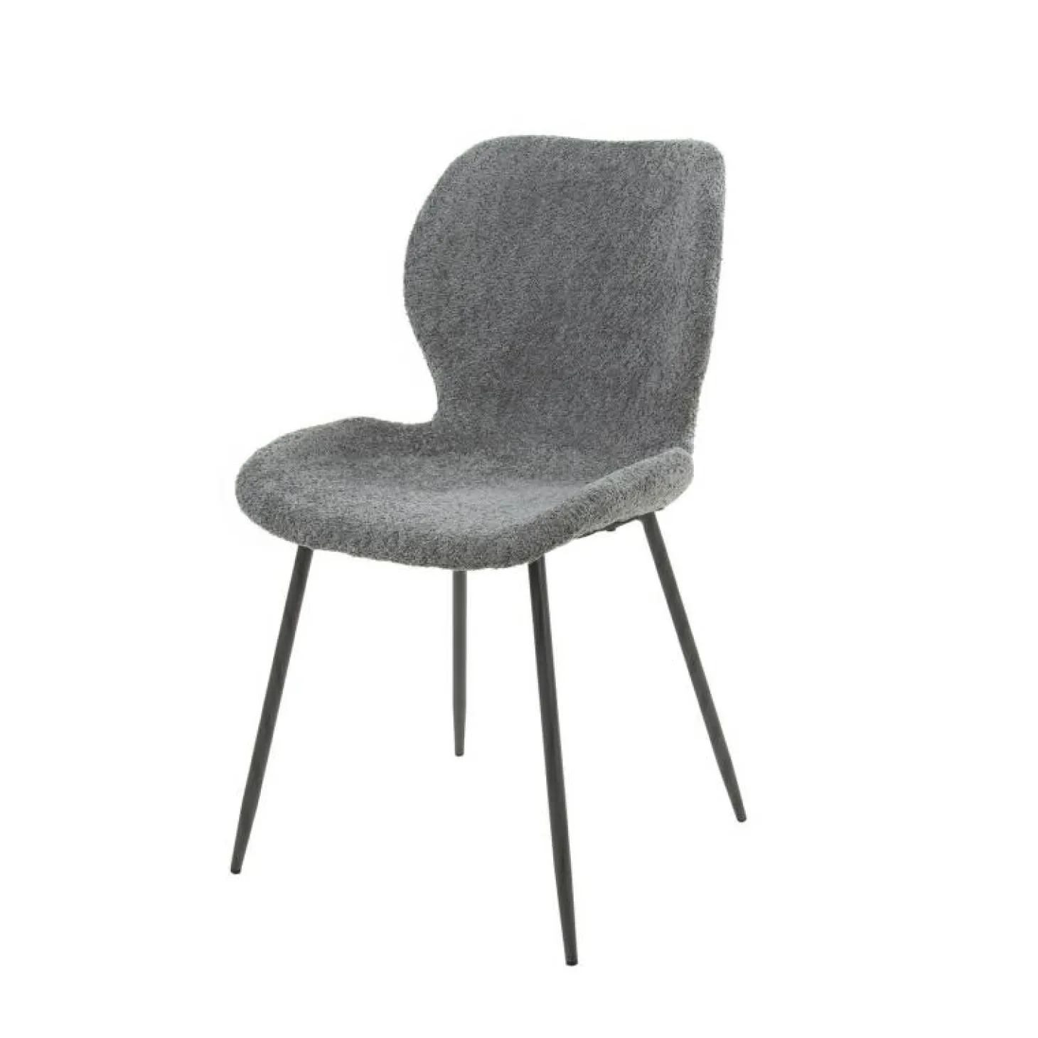 Eetkamerstoel Shell Bouclé - Grijs - Loft24.nl