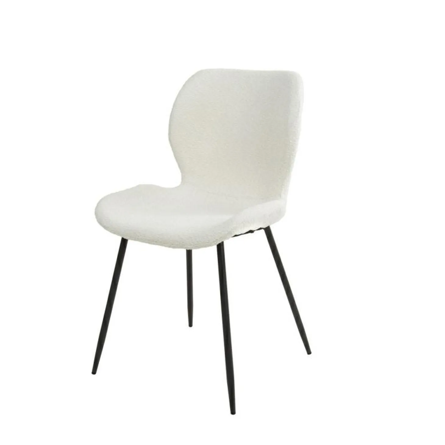 Eetkamerstoel Shell Bouclé - Wit - Loft24.nl