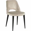 Eetkamerstoel Tabitha Velvet en stof kleur Khaki/Naturel - Loft24.nl