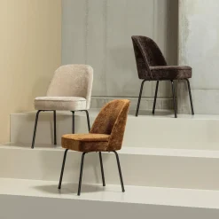Eetkamerstoel Vogue 3D Chenille - Middenbruin - Loft24.nl