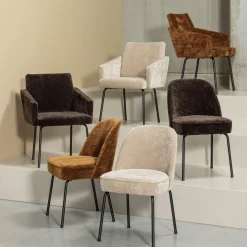 Eetkamerstoel Vogue 3D Chenille - Middenbruin - Loft24.nl