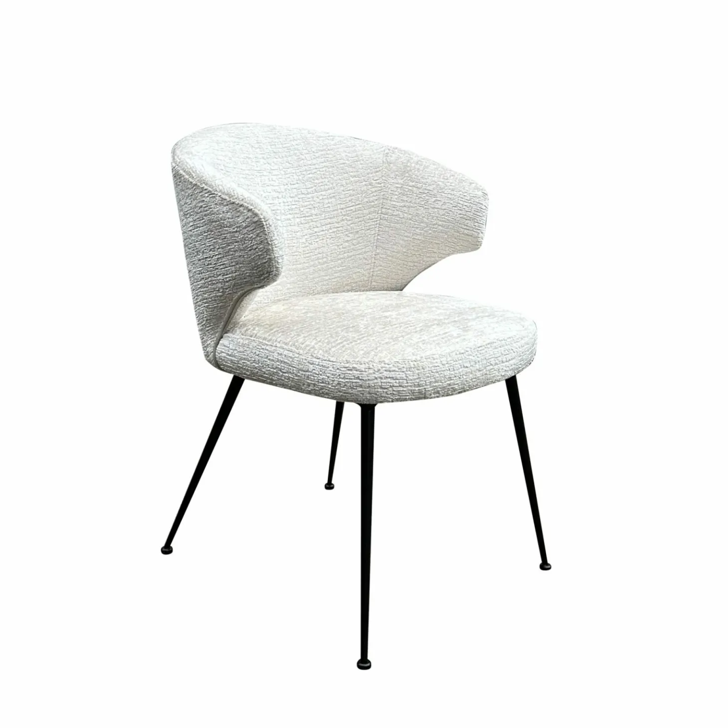 Eetkamerstoel Xandra Chenille kleur Crème - Loft24.nl
