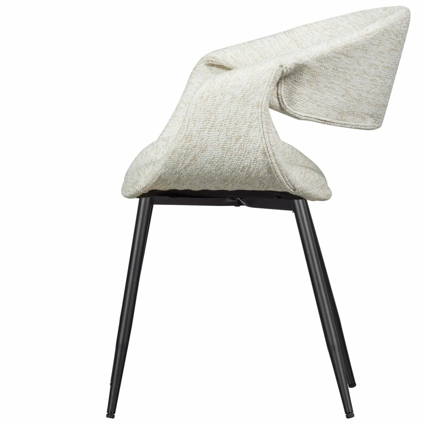Eetkamerstoel Yossi Zwart onderstel - Naturel - Loft24.nl