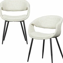 Eetkamerstoel Yossi Zwart onderstel - Naturel - Loft24.nl
