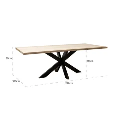 Eettafel Avalon 230 x 100 cm - Travertin - Loft24.nl