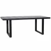 Eettafel Blax 200 x 100 cm eiken met metalen onderstel - Zwart - Loft24.nl