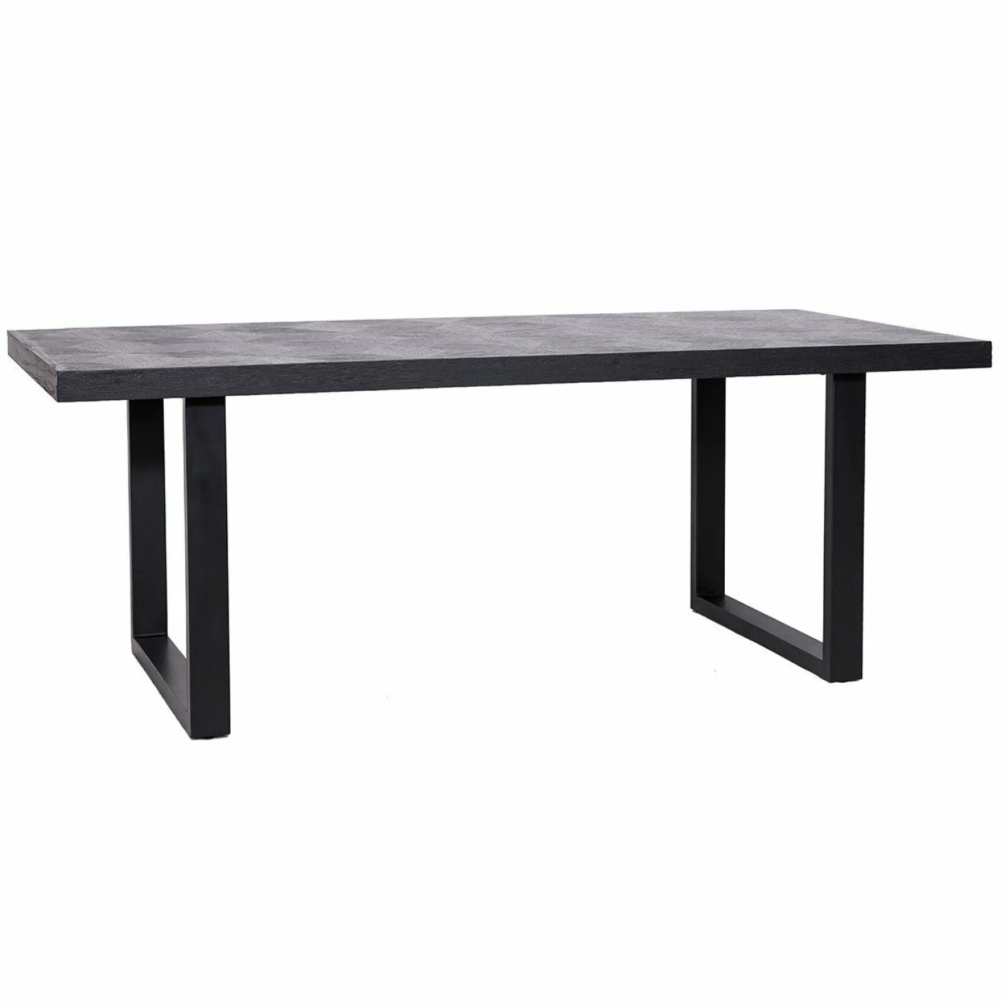Eettafel Blax 200 x 100 cm eiken met metalen onderstel - Zwart - Loft24.nl