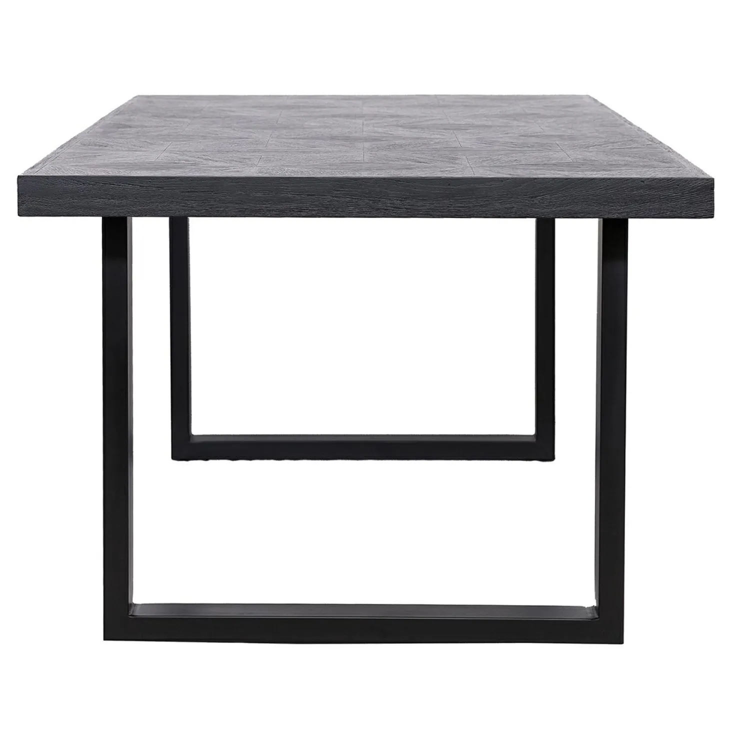 Eettafel Blax 200 x 100 cm eiken met metalen onderstel - Zwart - Loft24.nl