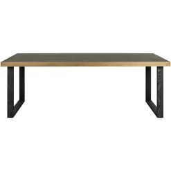 Eettafel Bloomville segrijn lederlook 200 x 100 cm - Zwart - Loft24.nl