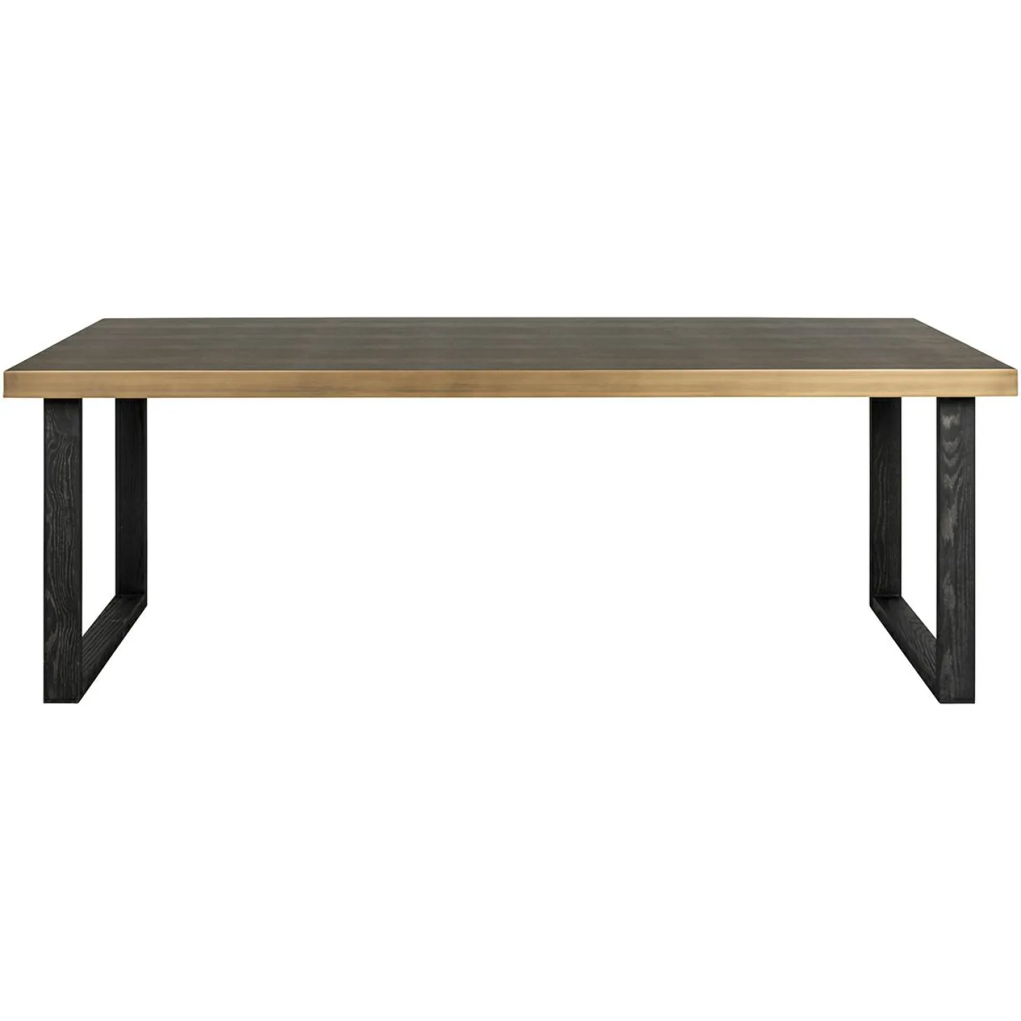 Eettafel Bloomville segrijn lederlook 200 x 100 cm - Zwart - Loft24.nl