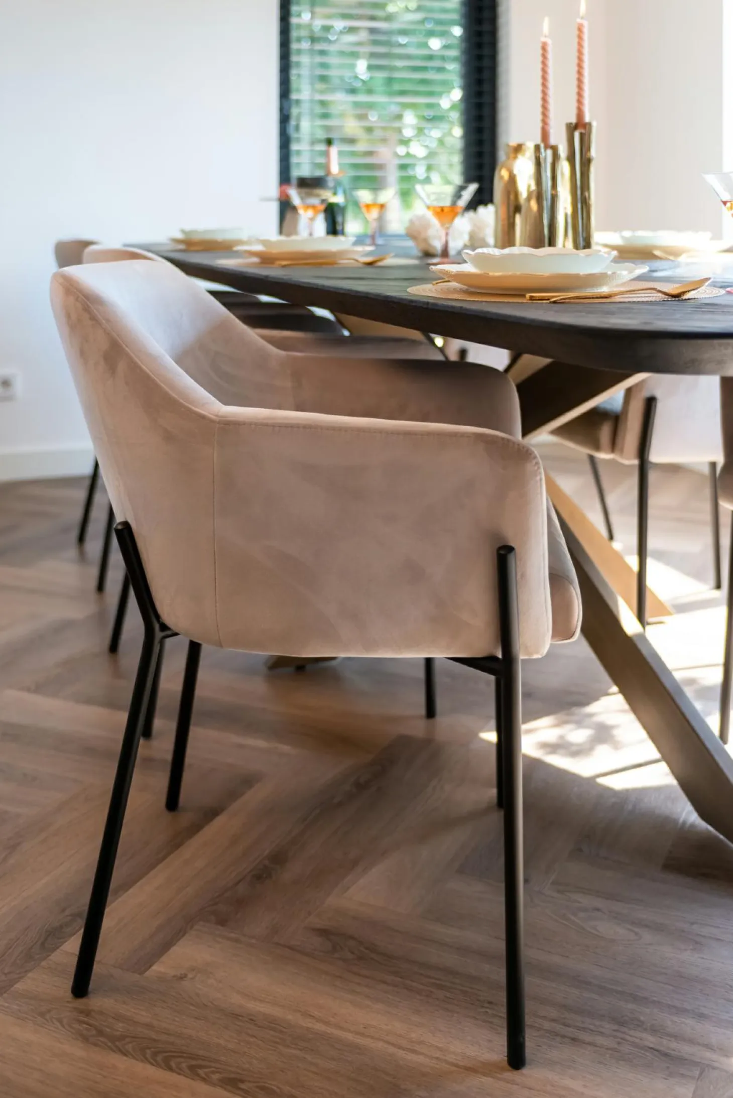 Eettafel Hayley eiken 280 x 110 cm - Zwart - Loft24.nl