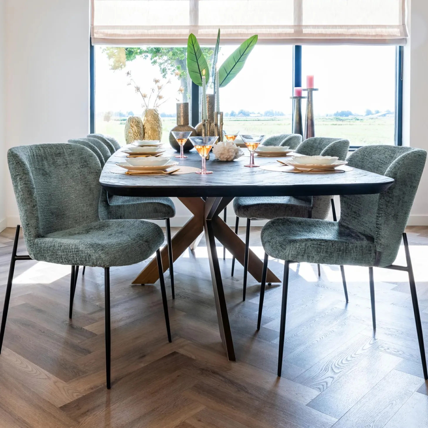 Eettafel Hayley eiken 280 x 110 cm - Zwart - Loft24.nl