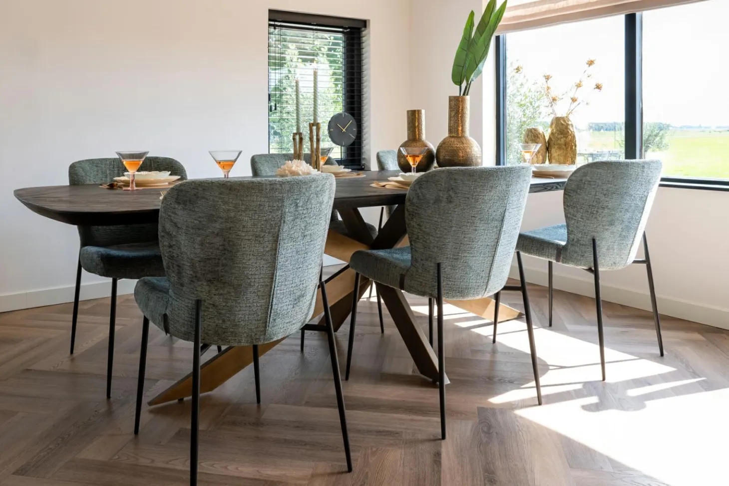 Eettafel Hayley eiken 280 x 110 cm - Zwart - Loft24.nl