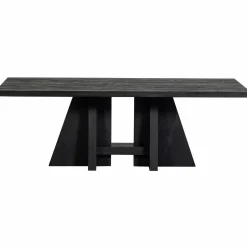 Eettafel Kean Mangohout 2200x100 cm - Zwart - Loft24.nl