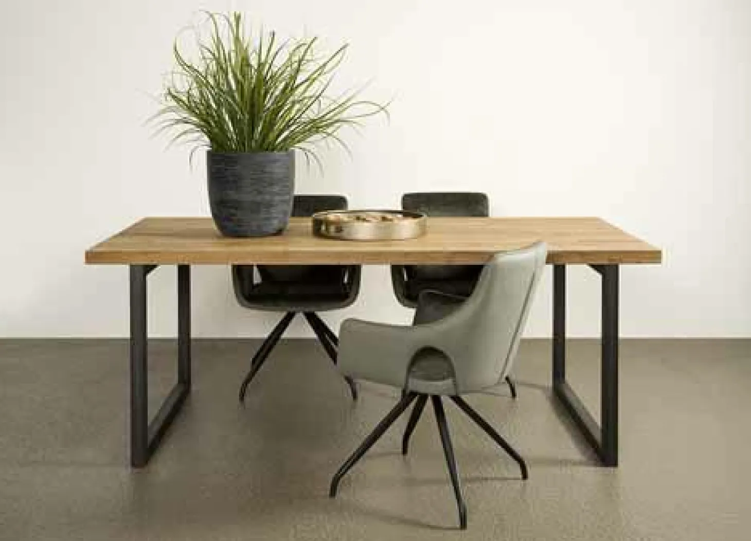 Eettafel Lucca Teak met metalen poten - 220 cm - Loft24.nl