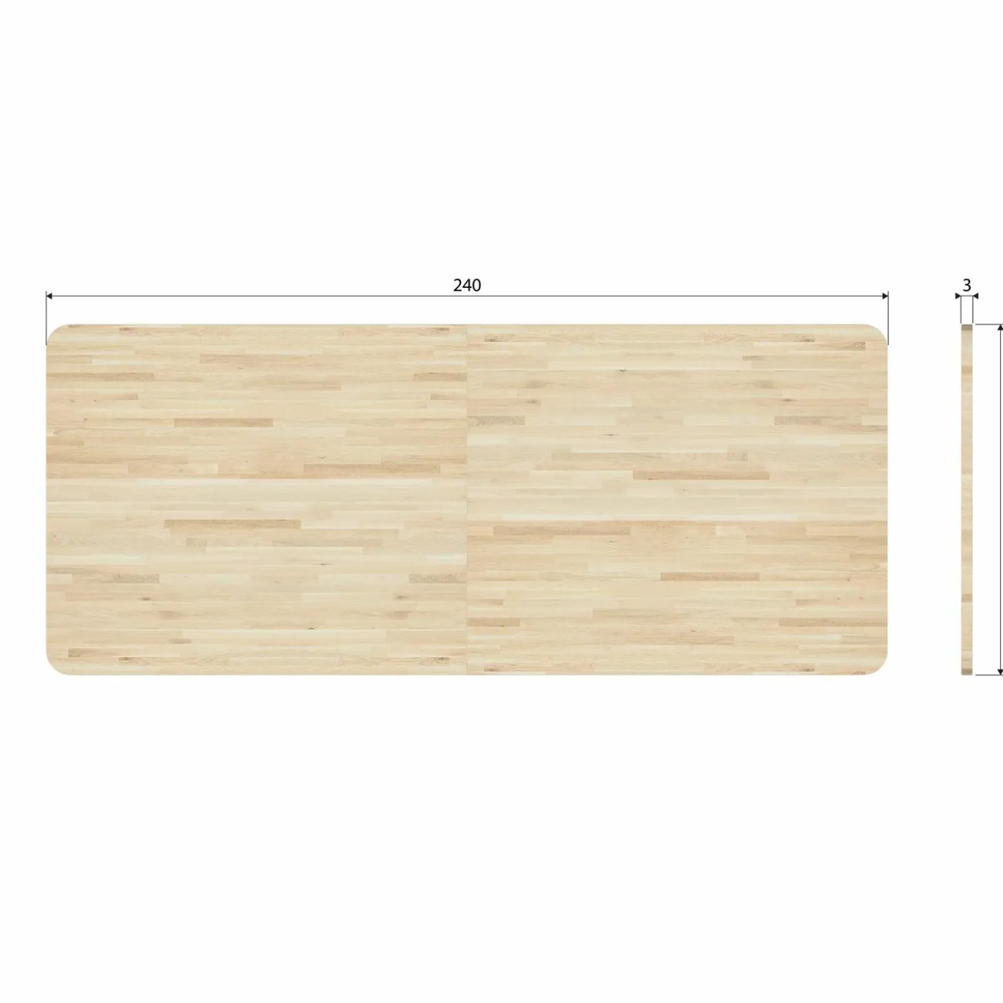 Eettafel Tablo Eikenhout, 240 x 100cm, kleur Naturel - Zeeland poot - Loft24.nl