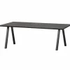 Eettafel Tablo Eiken, Met 2-standen poot, kleur Blacknight - 180 cm - Loft24.nl