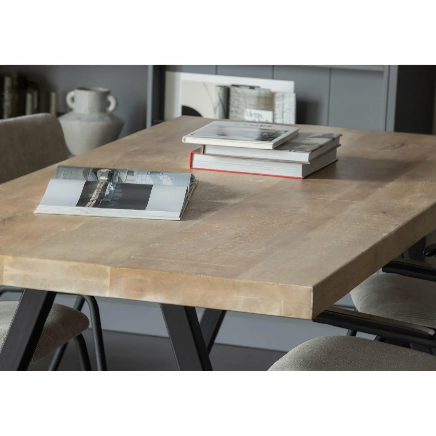 Eettafel Tablo Mangohout, met 2-standen Alkmaar poot - 180 cm - Loft24.nl