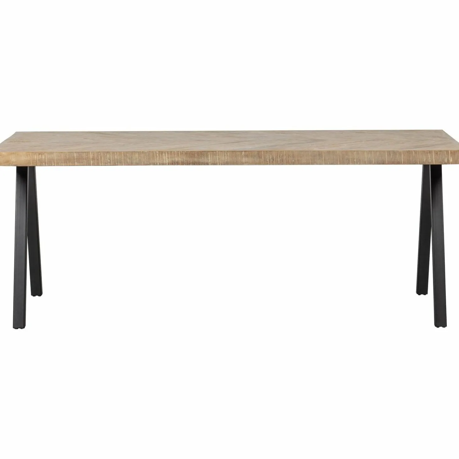 Eettafel Tablo Mangohout Visgraat, met 2-standen poot - 200cm - Loft24.nl