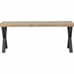 Eettafel Tablo Mangohout Visgraat, met X-poot - 200cm - Loft24.nl