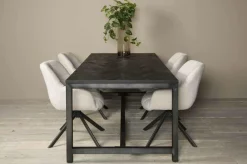 Eettafel Ziano Visgraat Zwart - 180 cm - Loft24.nl
