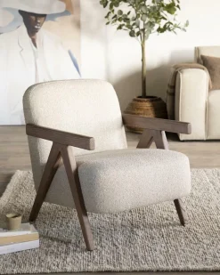 Fauteuil Francis Grove Bouclé - Beige - Loft24.nl