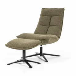 Fauteuil Marcus met voetenbank - Groen - Loft24.nl