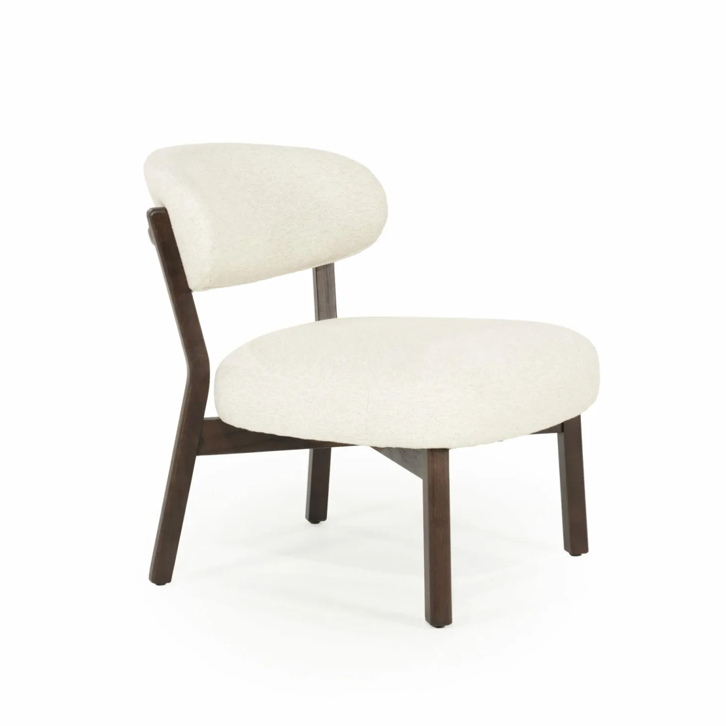 Fauteuil Mikky Eikenhout en stof Beige / Bruin - Loft24.nl
