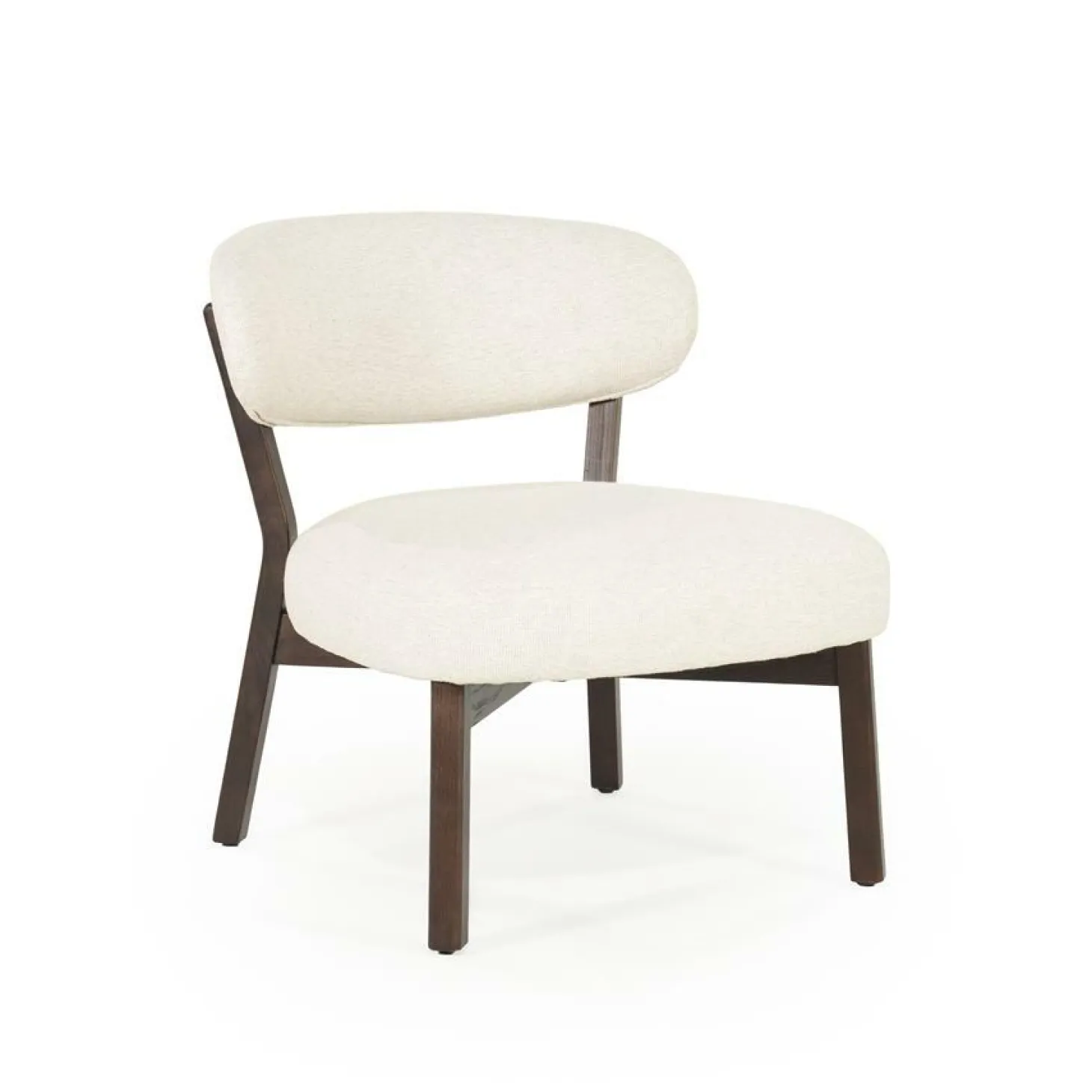 Fauteuil Mikky Eikenhout en stof Beige / Bruin - Loft24.nl