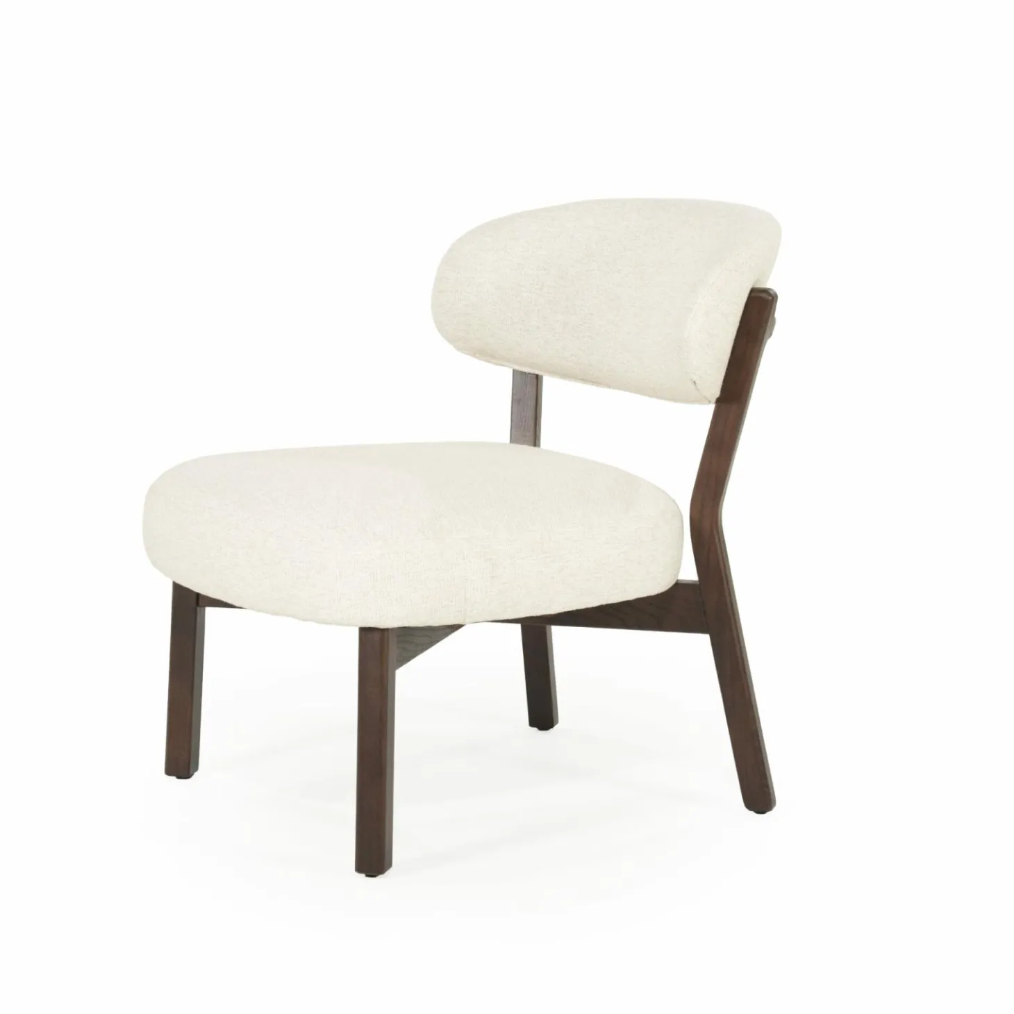 Fauteuil Mikky Eikenhout en stof Beige / Bruin - Loft24.nl