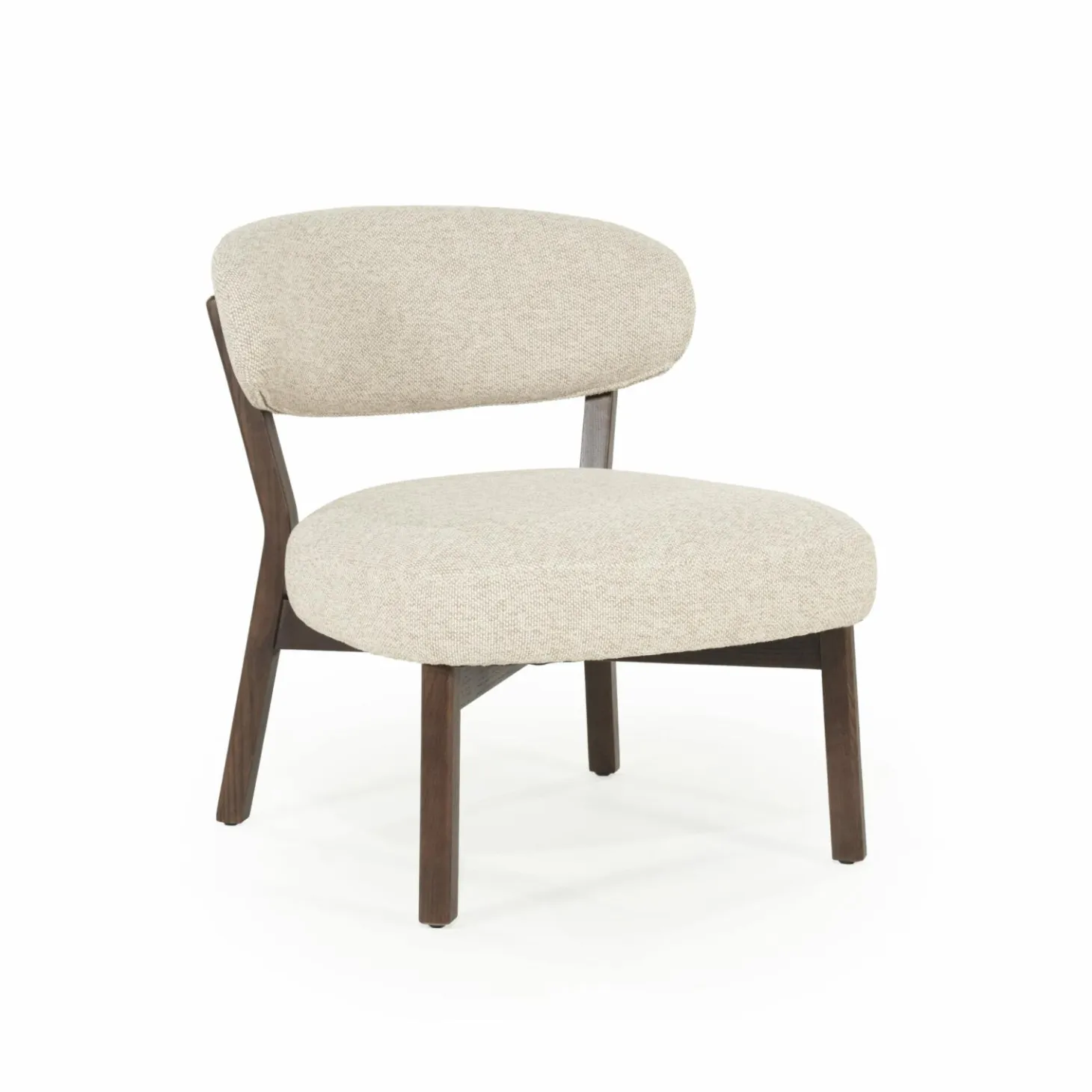 Fauteuil Mikky Eikenhout en stof Beige / Naturel - Loft24.nl