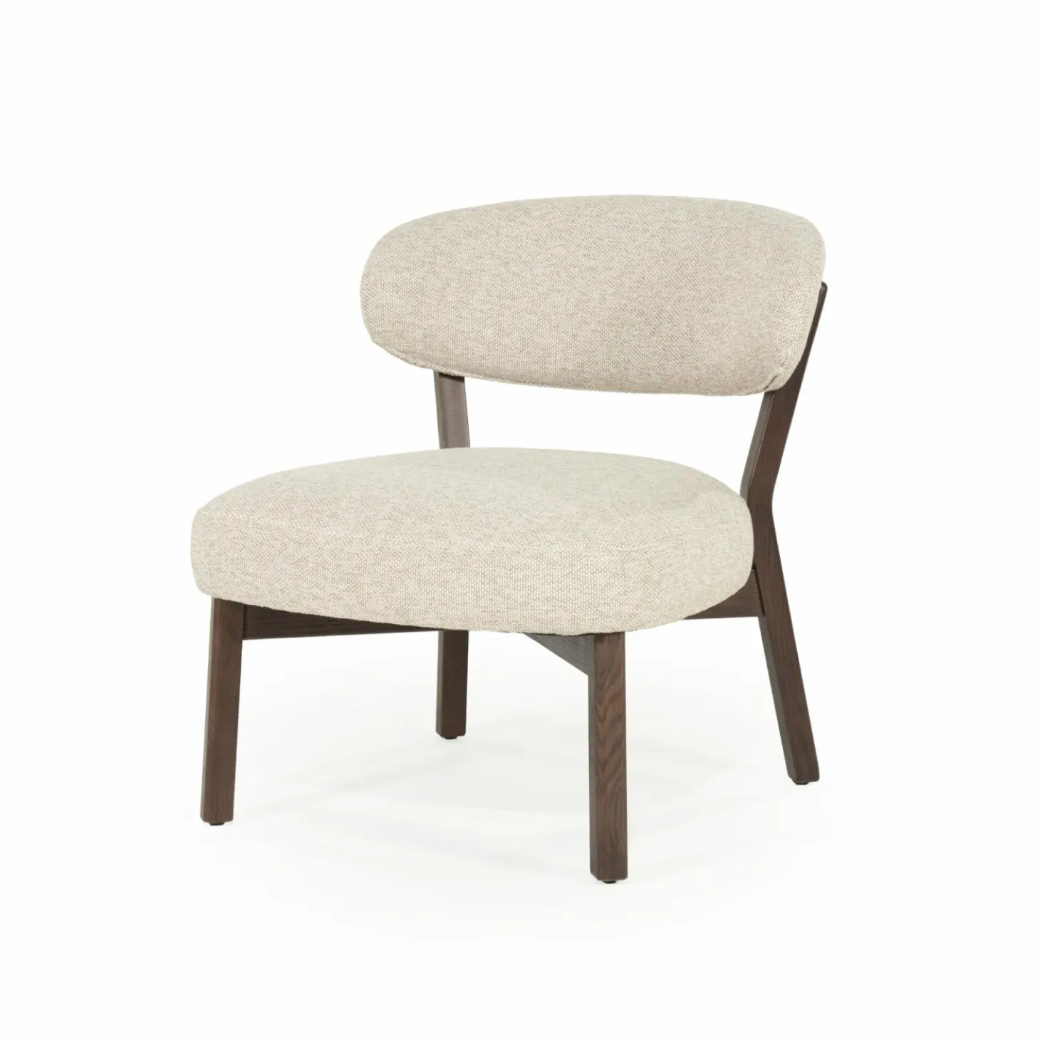 Fauteuil Mikky Eikenhout en stof Beige / Naturel - Loft24.nl