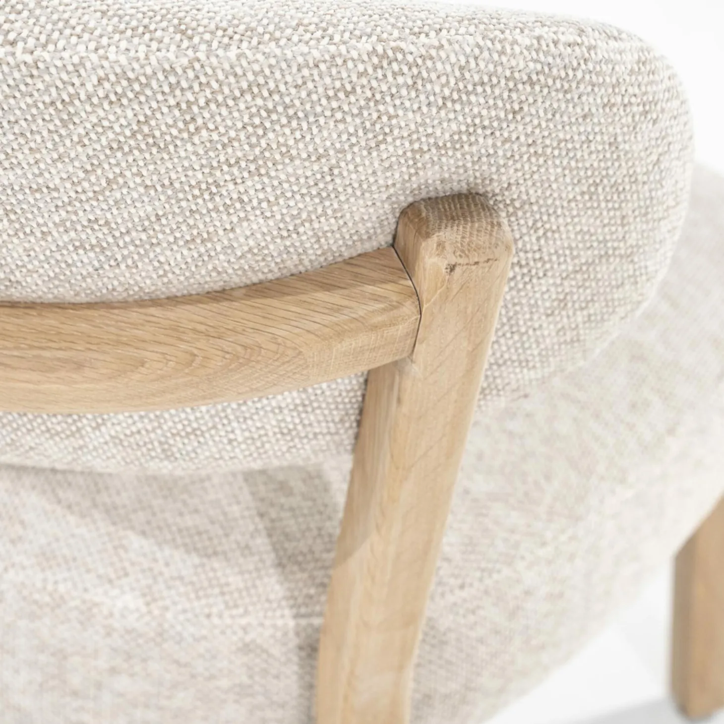 Fauteuil Mikky Eikenhout en stof Beige / Naturel - Loft24.nl