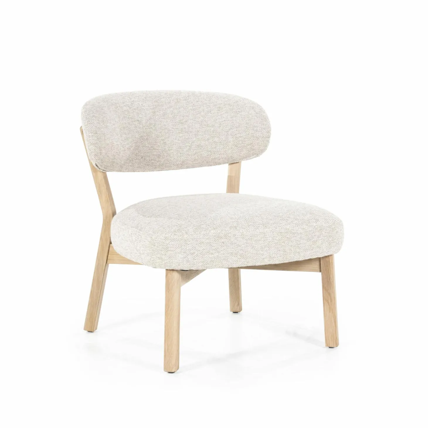Fauteuil Mikky Eikenhout en stof Beige / Naturel - Loft24.nl