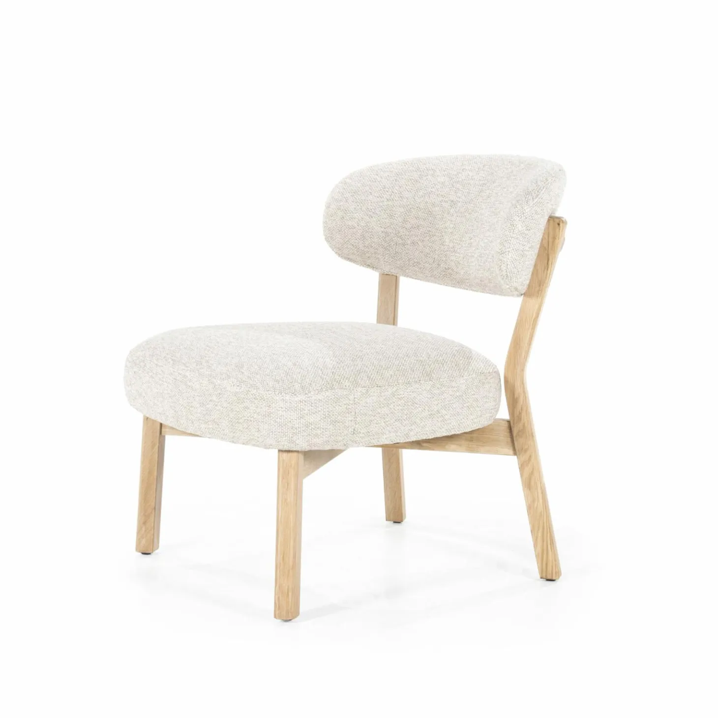 Fauteuil Mikky Eikenhout en stof Beige / Naturel - Loft24.nl