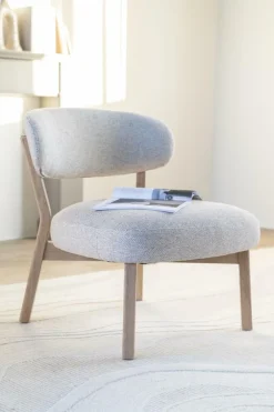 Fauteuil Mikky Eikenhout en stof Beige / Naturel - Loft24.nl