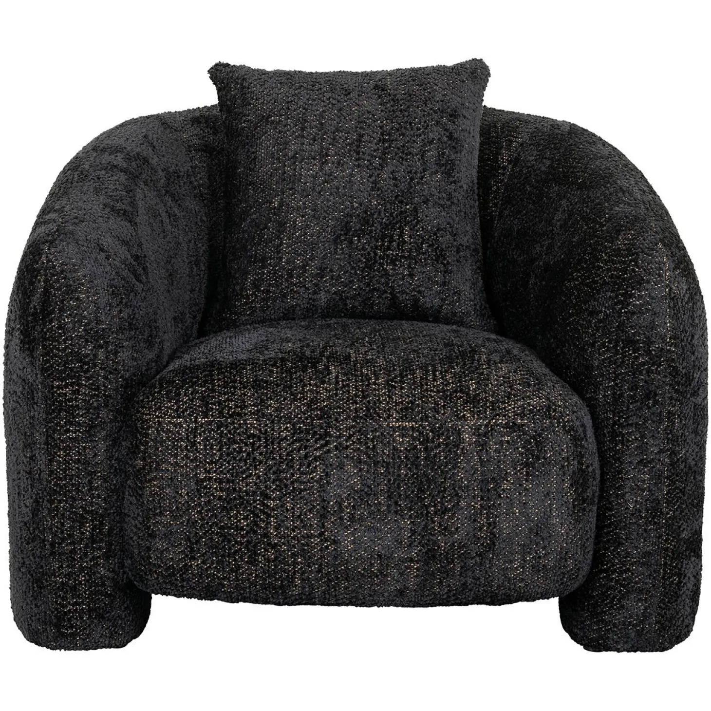 Fauteuil Milania Chenille - Zwart - Loft24.nl
