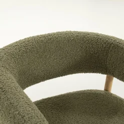 Fauteuil Mysa Teddy en eikenhout - Groen - Loft24.nl