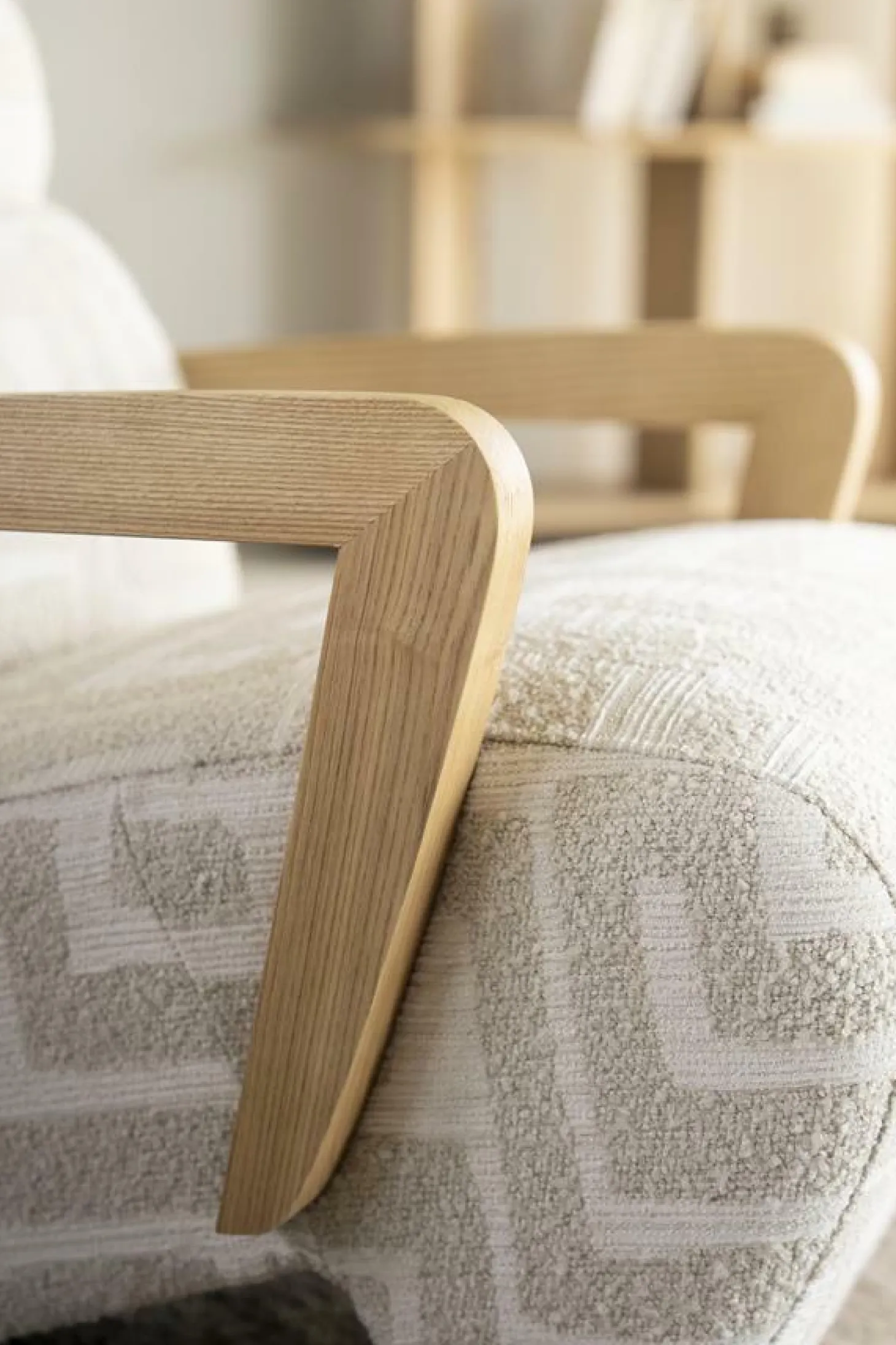 Fauteuil Olek Graffic Bouclé - Taupe - Loft24.nl