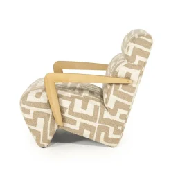 Fauteuil Olek Graffic Bouclé - Taupe - Loft24.nl