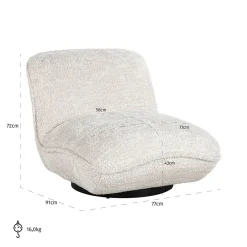 Fauteuil Ophelia Chenille - Creme - Loft24.nl