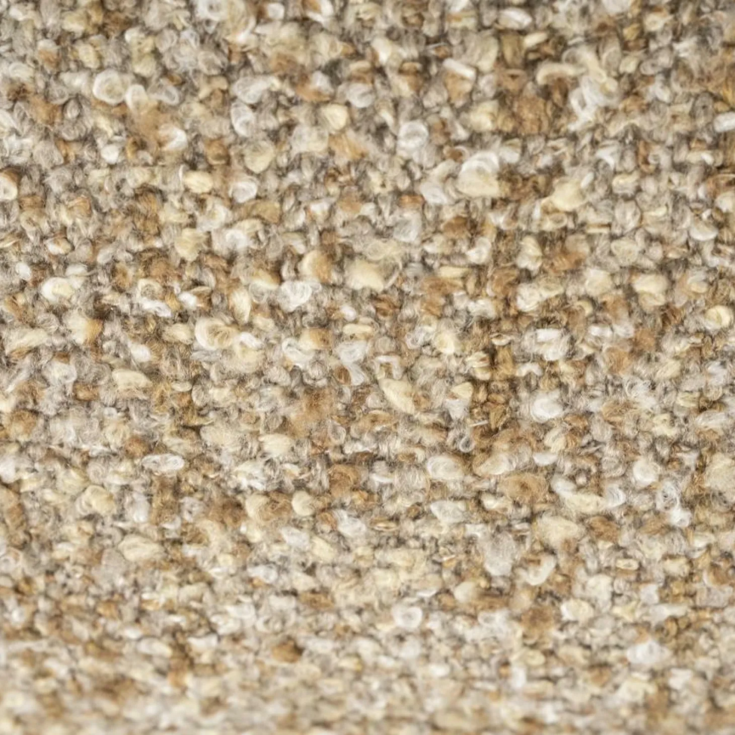 Fauteuil Reza Bouclé en bruin eikenhout - Taupe - Loft24.nl