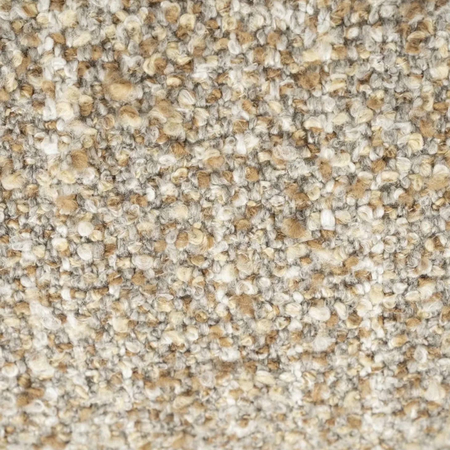 Fauteuil Reza Bouclé en naturel eikenhout - Beige - Loft24.nl