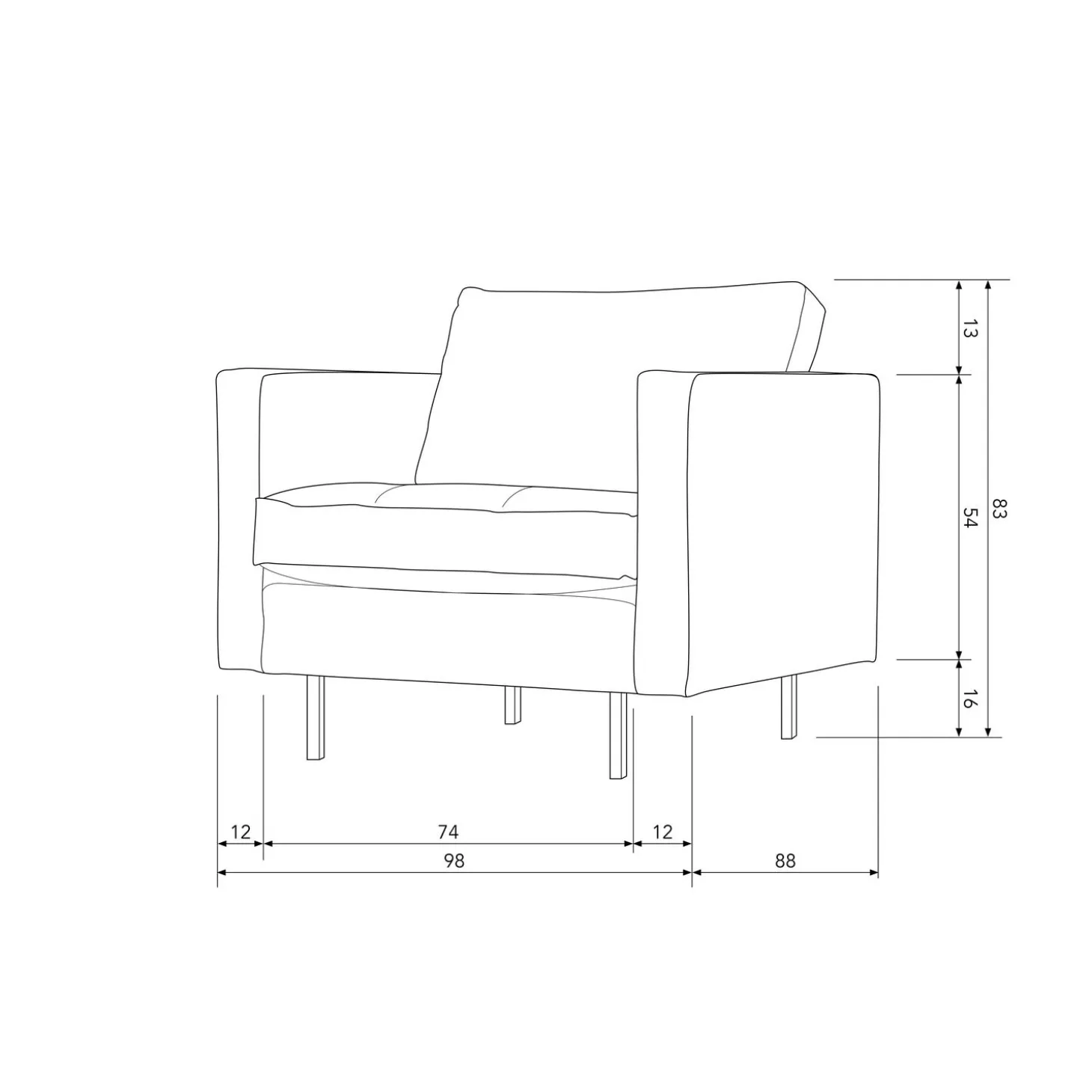 Fauteuil Rodeo Classic Velvet - Taupe - Loft24.nl