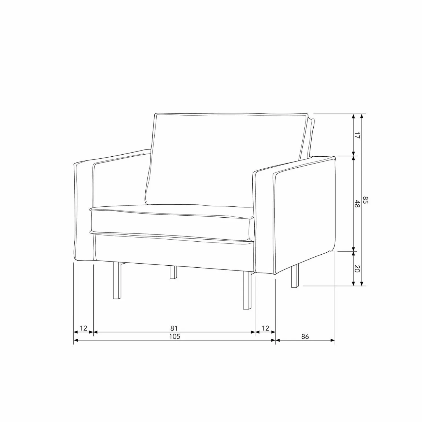 Fauteuil Rodeo Velvet - Honing (geel) - Loft24.nl