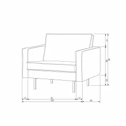 Fauteuil Rodeo Velvet - Roest - Loft24.nl
