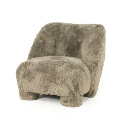 Fauteuil Samson Fluffy - Taupe - Loft24.nl