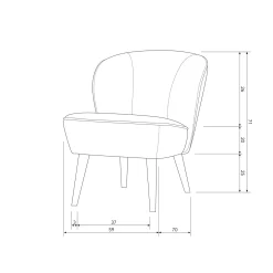 Fauteuil Sara Velvet - Lilla - Loft24.nl